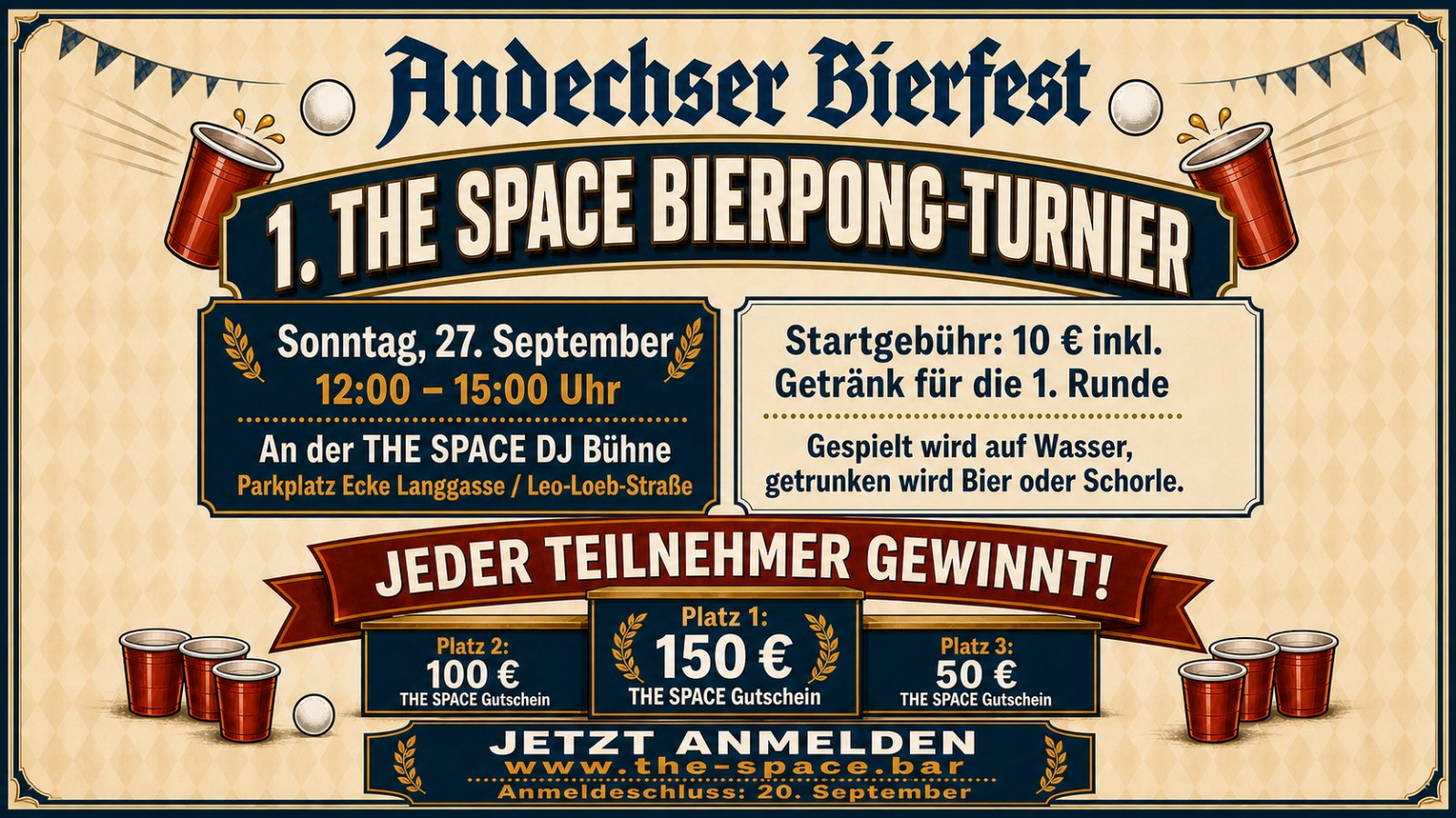 BEER PONG TURNIER beim Andechser Bierfest - Sonntag